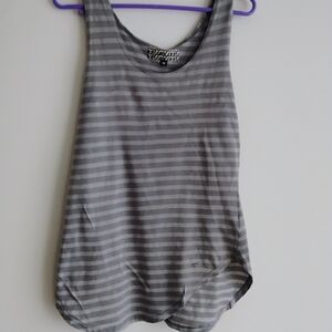 Groceries Apparel Brand Gray Stripe Tank Top Eco Organic